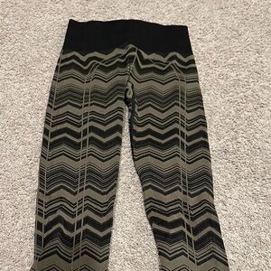 Lululemon Ebb to Street Chevron Green Patterned Leggings